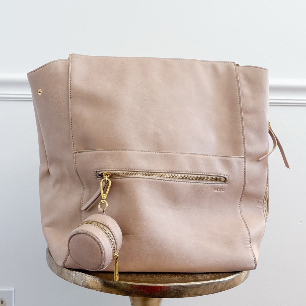 Fawn Design Large Tote in Blush Pink with Gold Hardware